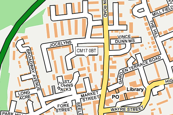 CM17 0BT map - OS OpenMap – Local (Ordnance Survey)