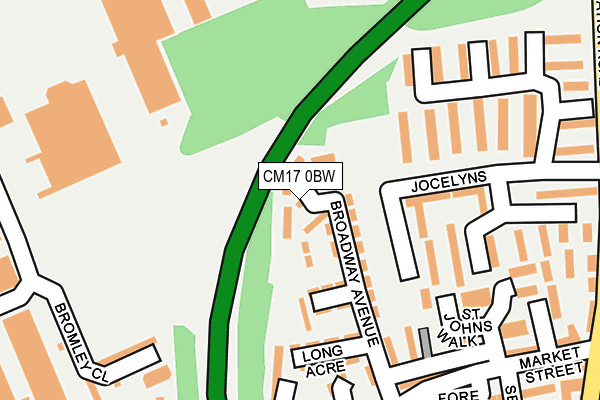 CM17 0BW map - OS OpenMap – Local (Ordnance Survey)
