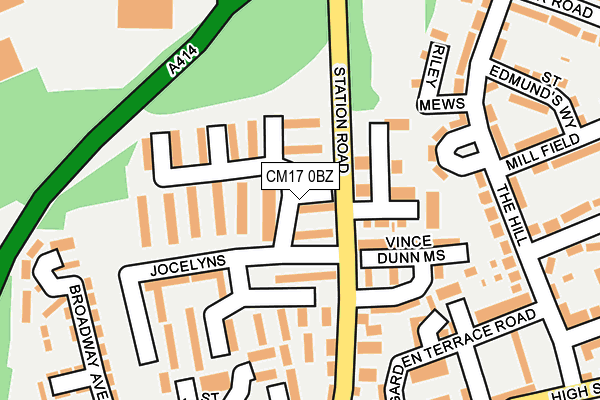 CM17 0BZ map - OS OpenMap – Local (Ordnance Survey)