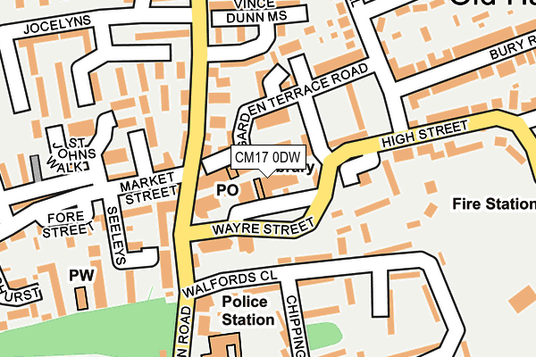 CM17 0DW map - OS OpenMap – Local (Ordnance Survey)