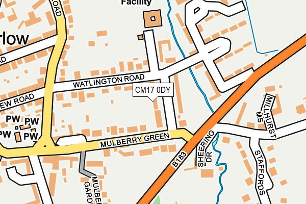 CM17 0DY map - OS OpenMap – Local (Ordnance Survey)