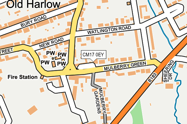 CM17 0EY map - OS OpenMap – Local (Ordnance Survey)