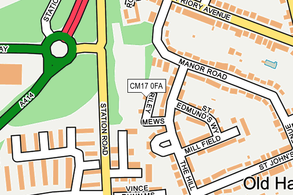 CM17 0FA map - OS OpenMap – Local (Ordnance Survey)