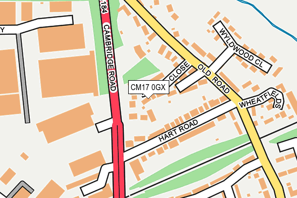 CM17 0GX map - OS OpenMap – Local (Ordnance Survey)