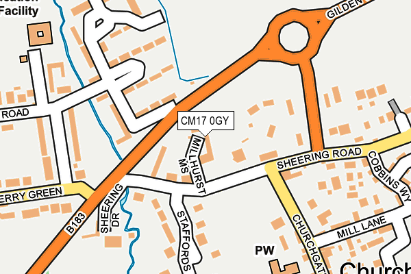 CM17 0GY map - OS OpenMap – Local (Ordnance Survey)