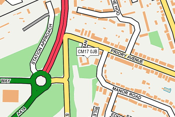 CM17 0JB map - OS OpenMap – Local (Ordnance Survey)