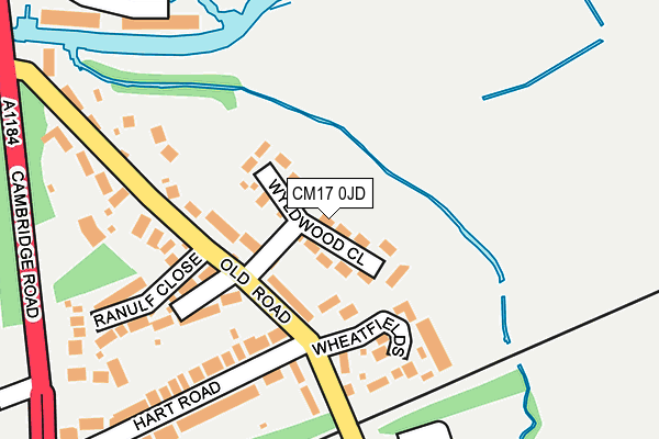 CM17 0JD map - OS OpenMap – Local (Ordnance Survey)
