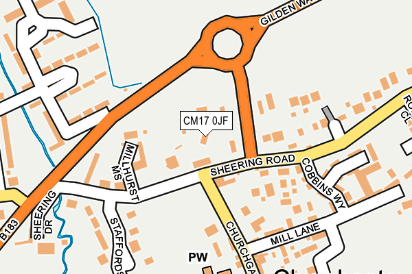 CM17 0JF map - OS OpenMap – Local (Ordnance Survey)