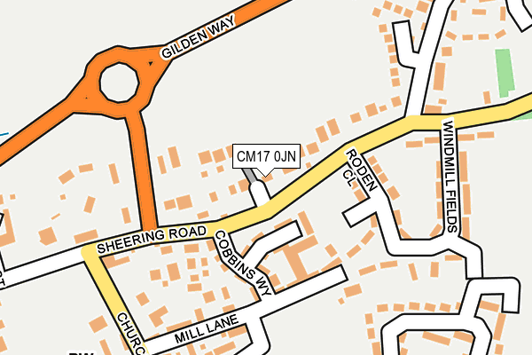 CM17 0JN map - OS OpenMap – Local (Ordnance Survey)
