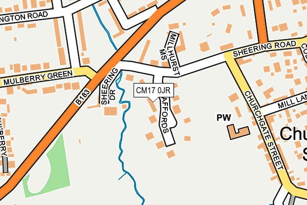 CM17 0JR map - OS OpenMap – Local (Ordnance Survey)
