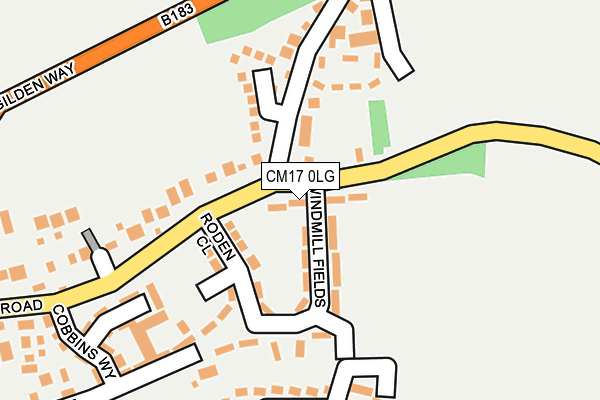 CM17 0LG map - OS OpenMap – Local (Ordnance Survey)