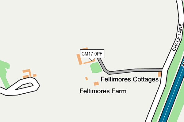 CM17 0PF map - OS OpenMap – Local (Ordnance Survey)