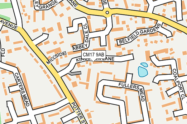 CM17 9AB map - OS OpenMap – Local (Ordnance Survey)