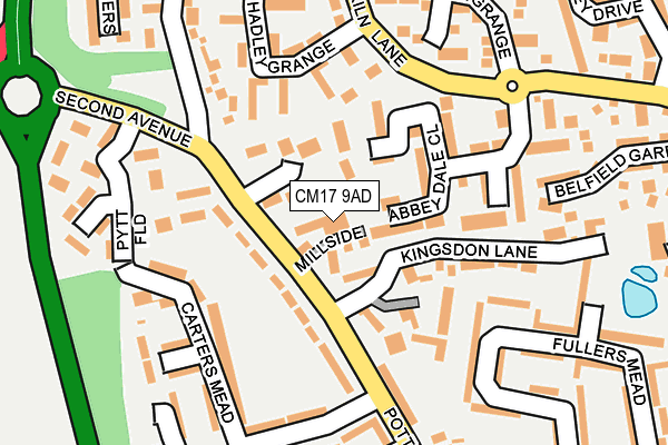CM17 9AD map - OS OpenMap – Local (Ordnance Survey)