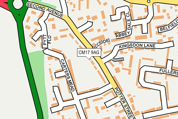 CM17 9AG map - OS OpenMap – Local (Ordnance Survey)
