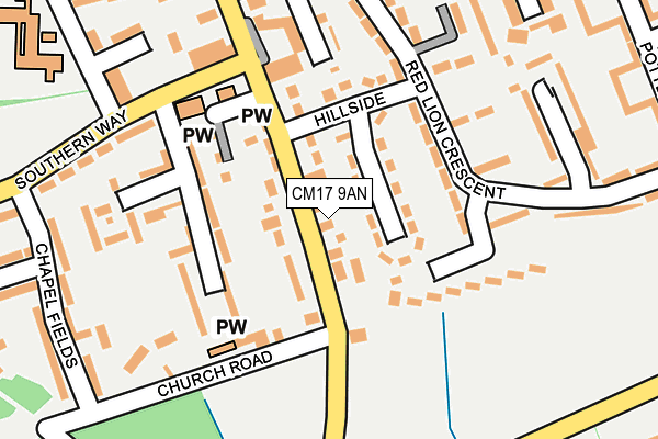 CM17 9AN map - OS OpenMap – Local (Ordnance Survey)