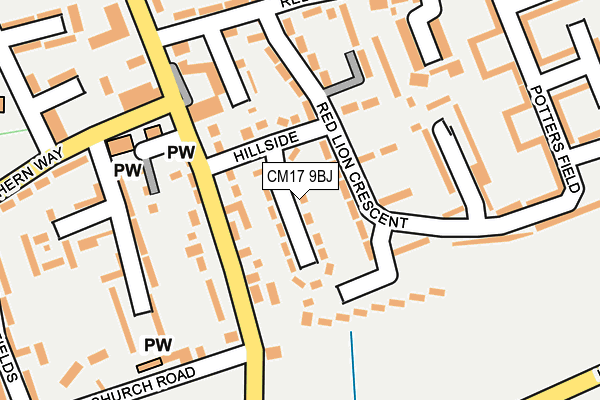 CM17 9BJ map - OS OpenMap – Local (Ordnance Survey)