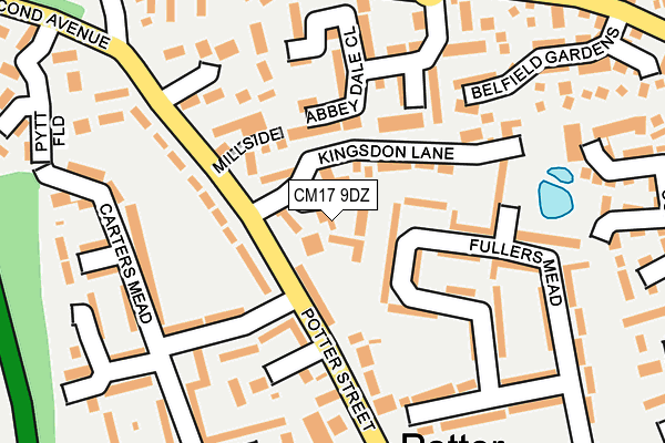 CM17 9DZ map - OS OpenMap – Local (Ordnance Survey)