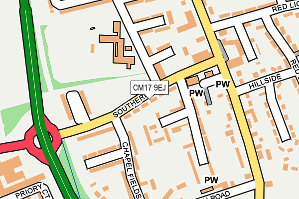 CM17 9EJ map - OS OpenMap – Local (Ordnance Survey)