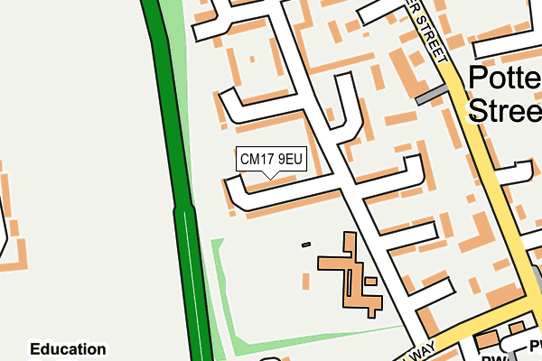 CM17 9EU map - OS OpenMap – Local (Ordnance Survey)