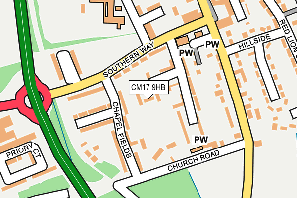 CM17 9HB map - OS OpenMap – Local (Ordnance Survey)