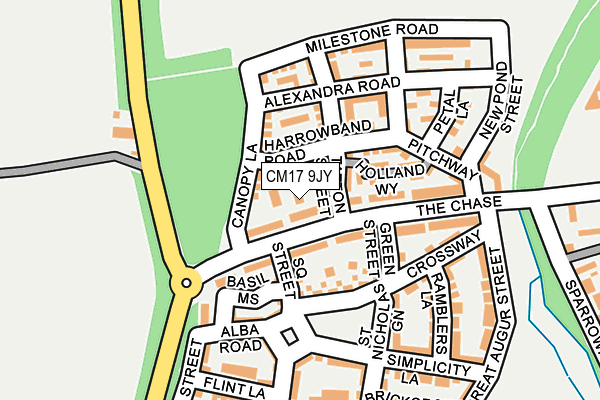 CM17 9JY map - OS OpenMap – Local (Ordnance Survey)