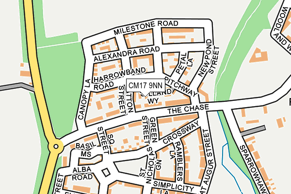 CM17 9NN map - OS OpenMap – Local (Ordnance Survey)