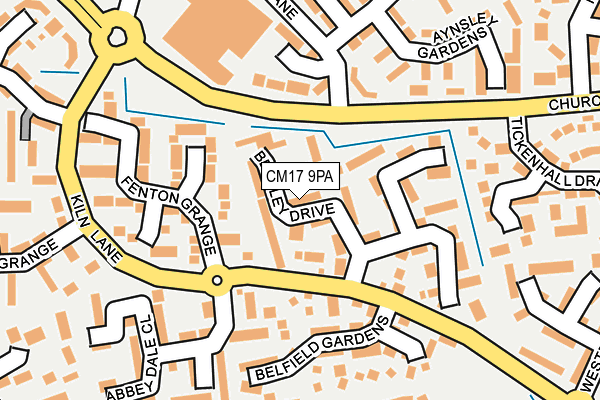 CM17 9PA map - OS OpenMap – Local (Ordnance Survey)