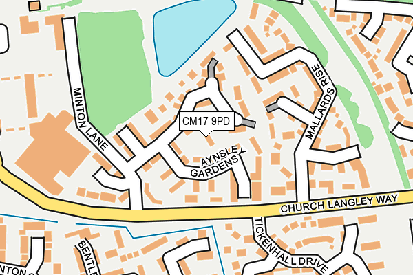 CM17 9PD map - OS OpenMap – Local (Ordnance Survey)