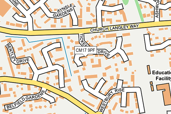 CM17 9PF map - OS OpenMap – Local (Ordnance Survey)