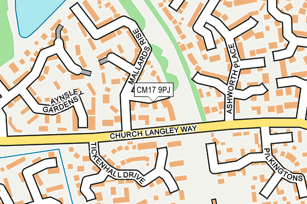 CM17 9PJ map - OS OpenMap – Local (Ordnance Survey)