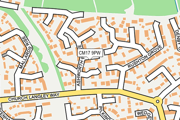 CM17 9PW map - OS OpenMap – Local (Ordnance Survey)