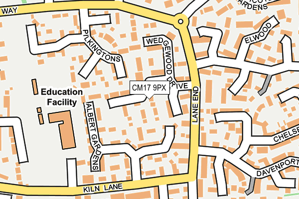CM17 9PX map - OS OpenMap – Local (Ordnance Survey)