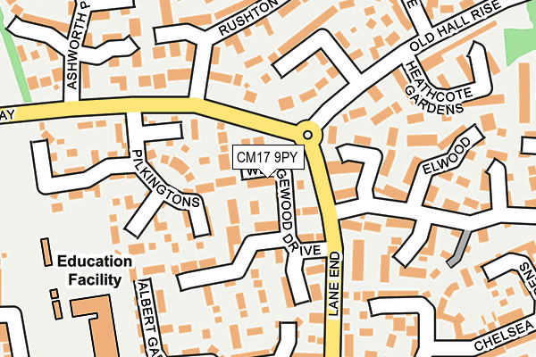 CM17 9PY map - OS OpenMap – Local (Ordnance Survey)