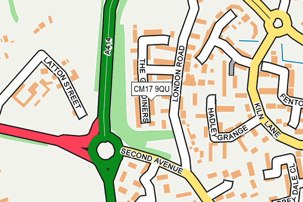CM17 9QU map - OS OpenMap – Local (Ordnance Survey)