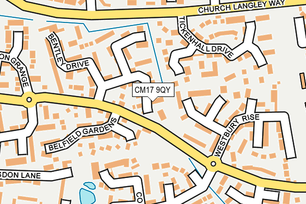CM17 9QY map - OS OpenMap – Local (Ordnance Survey)