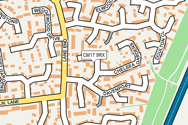 CM17 9RX map - OS OpenMap – Local (Ordnance Survey)