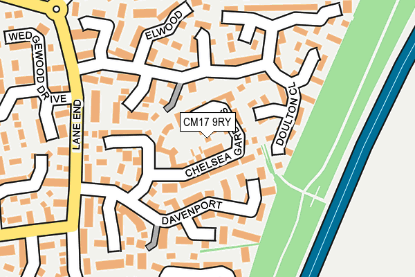 CM17 9RY map - OS OpenMap – Local (Ordnance Survey)