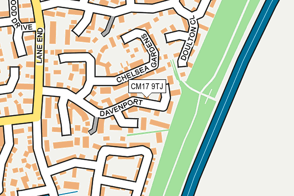 CM17 9TJ map - OS OpenMap – Local (Ordnance Survey)