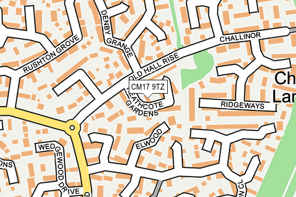 CM17 9TZ map - OS OpenMap – Local (Ordnance Survey)