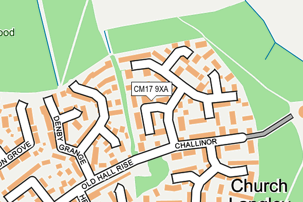 CM17 9XA map - OS OpenMap – Local (Ordnance Survey)