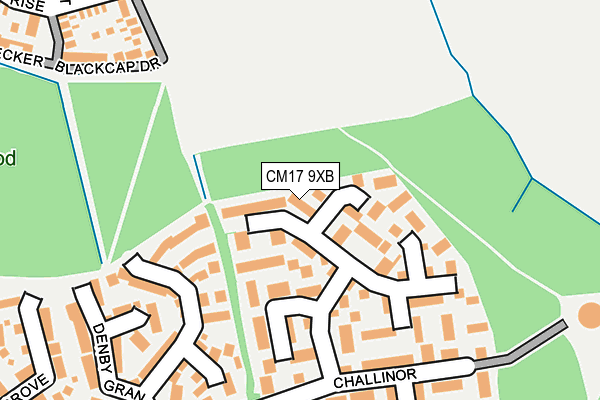 CM17 9XB map - OS OpenMap – Local (Ordnance Survey)