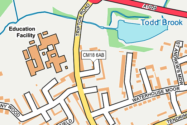 CM18 6AB map - OS OpenMap – Local (Ordnance Survey)