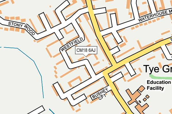 CM18 6AJ map - OS OpenMap – Local (Ordnance Survey)