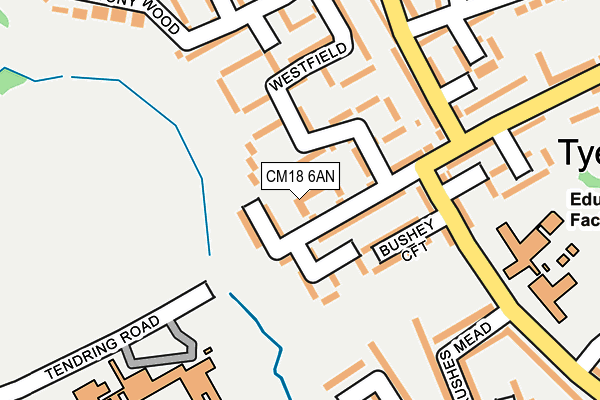 CM18 6AN map - OS OpenMap – Local (Ordnance Survey)