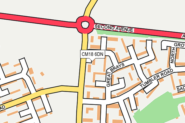 CM18 6DN map - OS OpenMap – Local (Ordnance Survey)