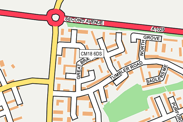 CM18 6DS map - OS OpenMap – Local (Ordnance Survey)