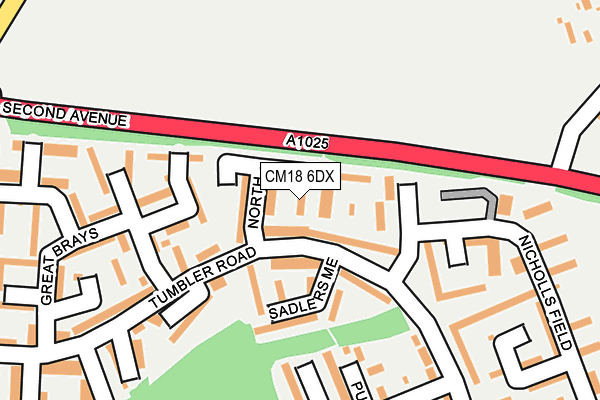 CM18 6DX map - OS OpenMap – Local (Ordnance Survey)