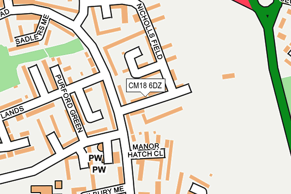 CM18 6DZ map - OS OpenMap – Local (Ordnance Survey)