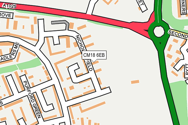 CM18 6EB map - OS OpenMap – Local (Ordnance Survey)